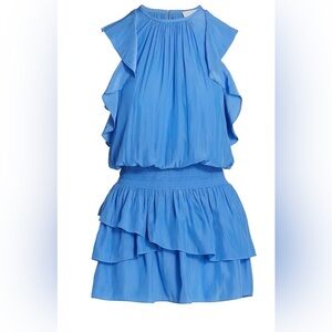 Ramy Brook Blue Ruffled Mini Dress